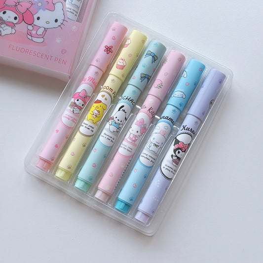Cute Cartoon Highlighter Set (6 Pack)
