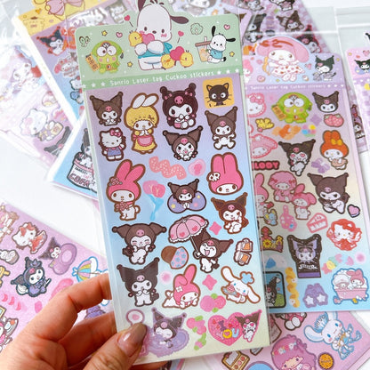 Cute Cartoon Holographic Stickers - 1PCS