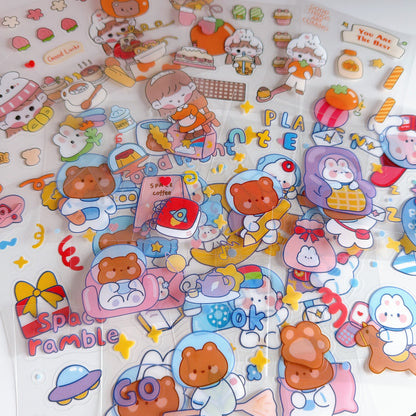 Cute Plush Bear Keychain & Stationery Gift Set