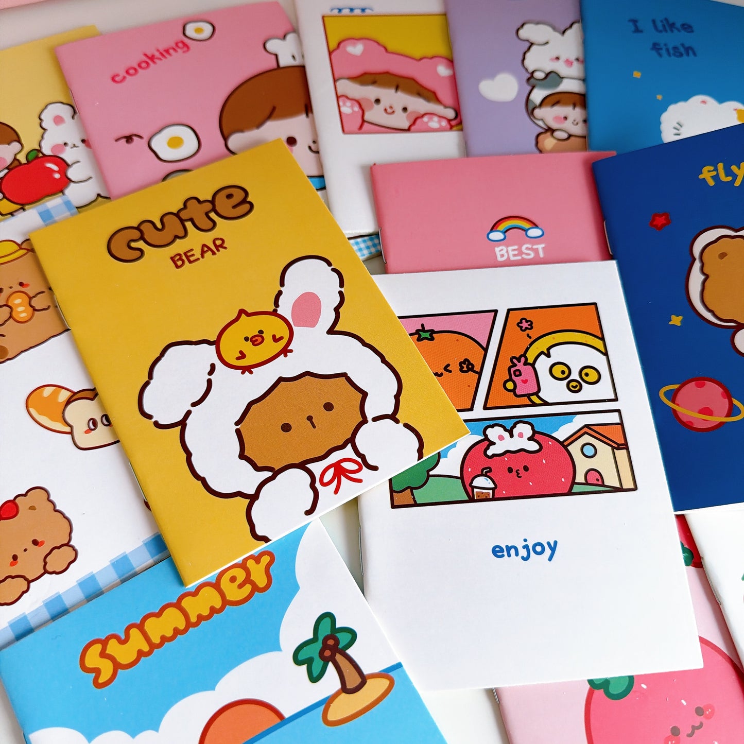 Cute Plush Bear Keychain & Stationery Gift Set