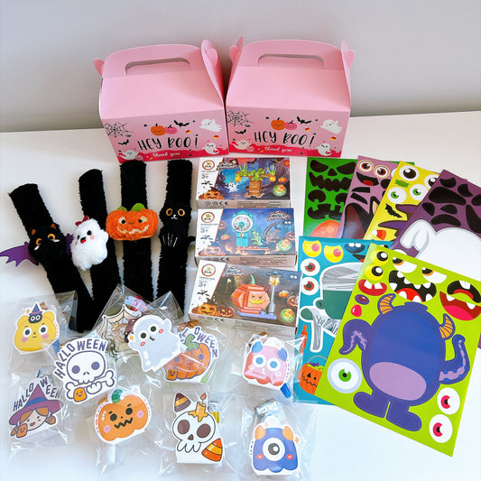 Halloween Goodie Bag Set 👻🎃 - 5 Piece Set (Box, Bracelet, Block set, Whistle, and Sticker)