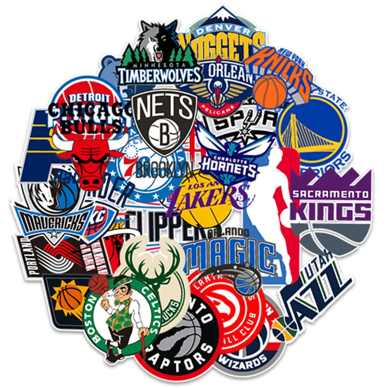 50PCS DIY Waterproof Stickers - Basketball Teams