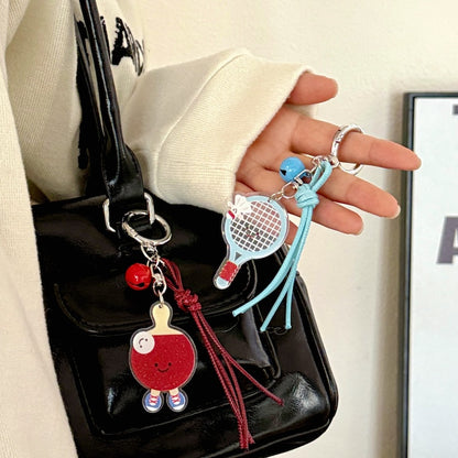 Cute Sports Acrylic Bell Keychain Charm