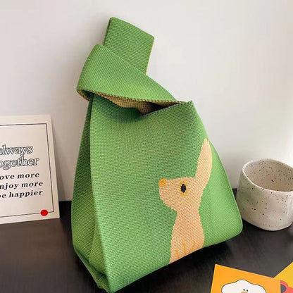 Cute Pattern Knitted Tote Bag