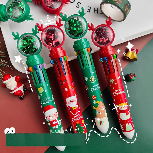Christmas Sparkle 10-Color Ballpoint Pen (0.5 mm)