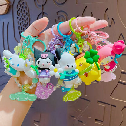 Sanrio Floral Beaded Keychain
