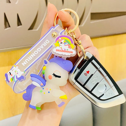 Rainbow Unicorn Silicone Keychain
