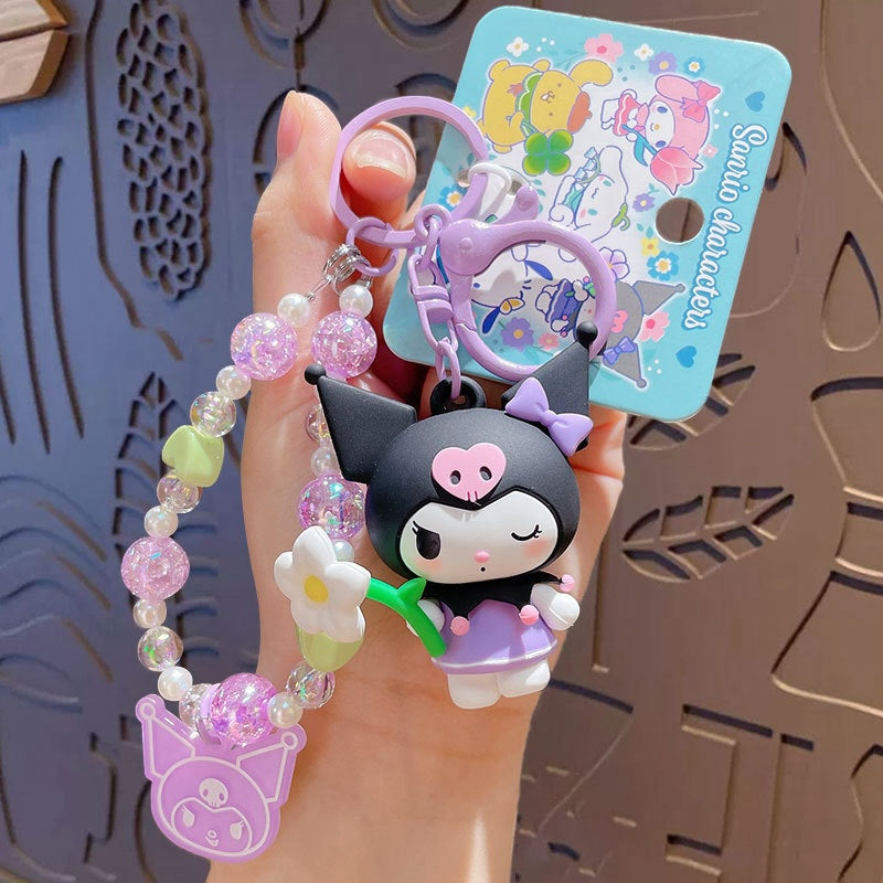 Sanrio Floral Beaded Keychain