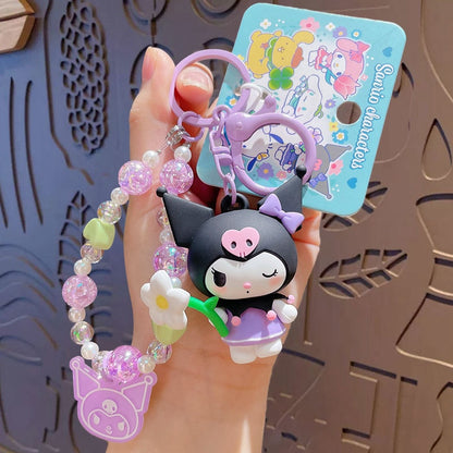 Sanrio Floral Beaded Keychain