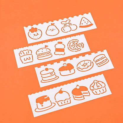 Cute Drawing Stencil 4 PCS Ruler Set