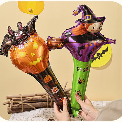 Halloween Handheld Foil Balloons – Party & Photo Props – Pack of 12