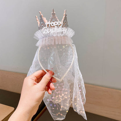 Cute Princess Crown Tulle Birthday Headband