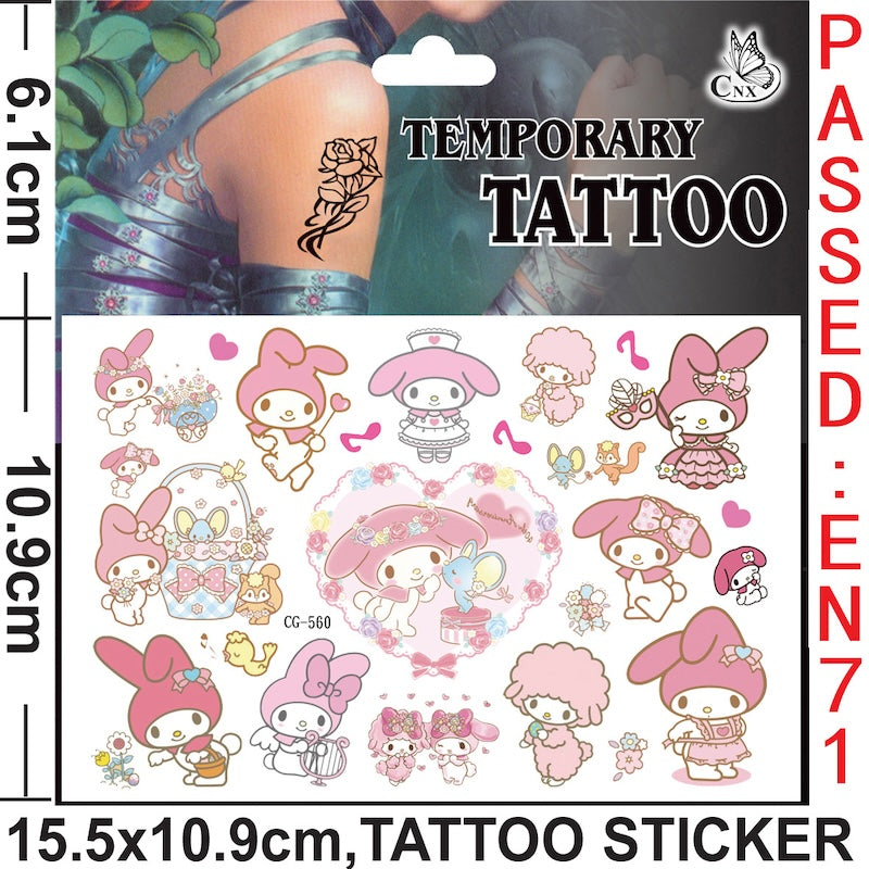 Temporary Tattoos for Kids Single Pack