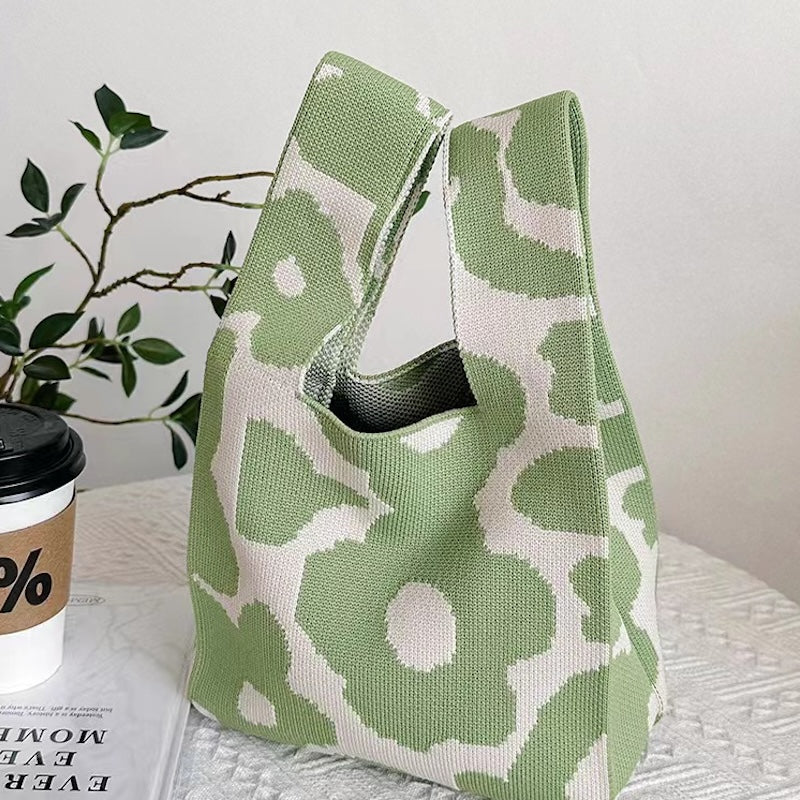 Cute Pattern Knitted Tote Bag