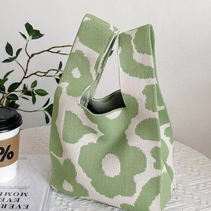 Cute Pattern Knitted Tote Bag