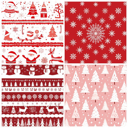 12-Sheet Christmas DIY Paper Set – Vintage Holiday Craft Pack C
