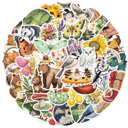 50PCS DIY Waterproof Stickers - Forest Animals