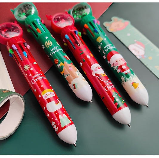 Christmas Sparkle 10-Color Ballpoint Pen (0.5 mm)