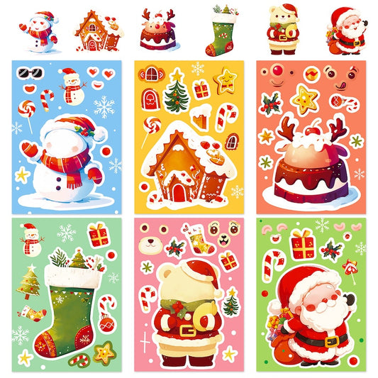 Premium Christmas Cartoon Face-Swap Sticker Pack – 6 Fun Holiday Designs