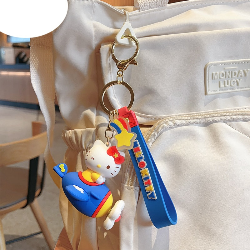 Cute Rotating Airplane Keychain