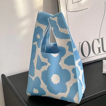 Cute Pattern Knitted Tote Bag