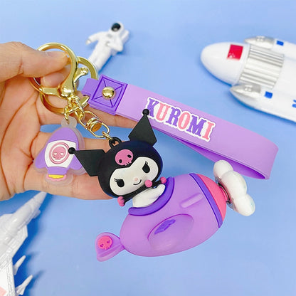Cute Rotating Airplane Keychain