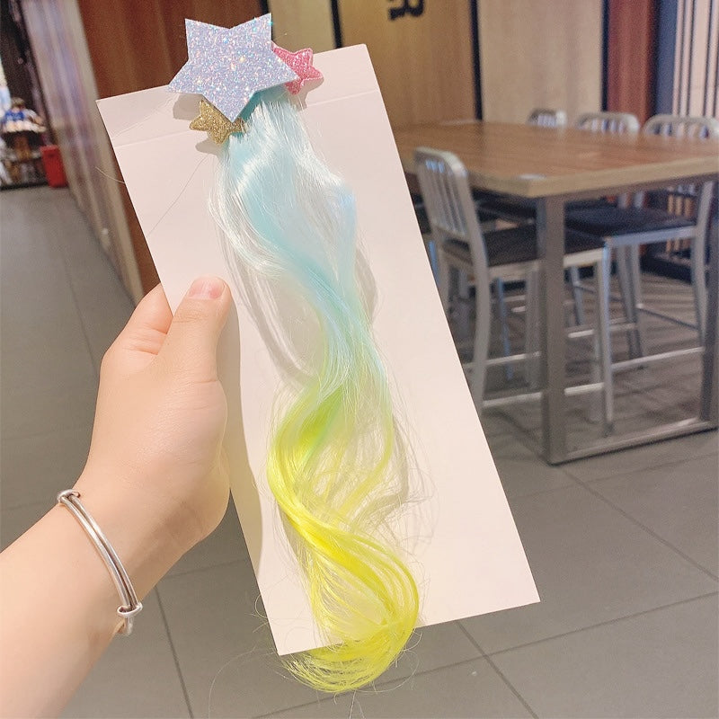 Stars Ombre Curly Hair Clip Extension for Girls
