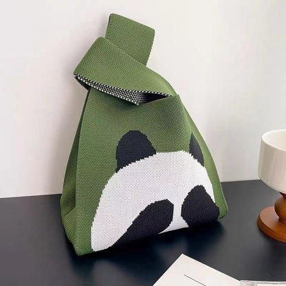 Cute Pattern Knitted Tote Bag