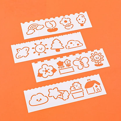 Cute Drawing Stencil 4 PCS Ruler Set