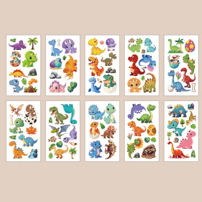 Cute Temporary Tattoos 10 Sheets - Dinosaurs