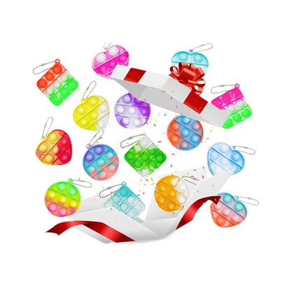 Pop Fidget Bubble Keychains – 12PCS Set