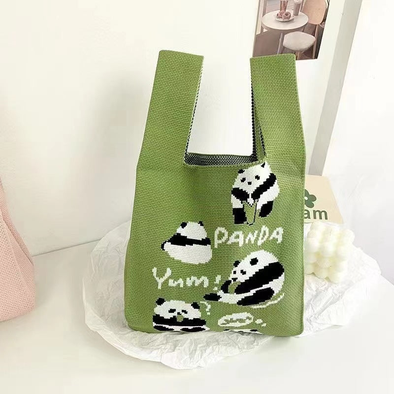 Cute Pattern Knitted Tote Bag