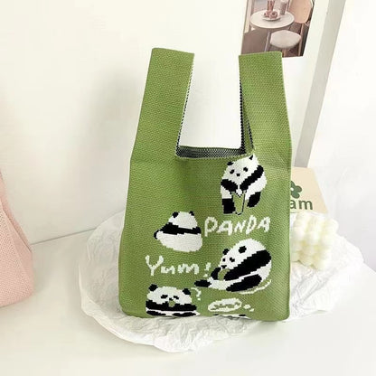 Cute Pattern Knitted Tote Bag