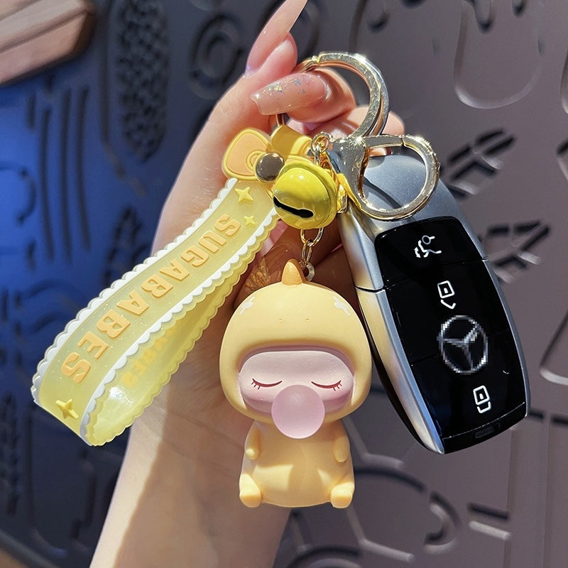 Bubble Dinosaur Baby Silicone Keychain