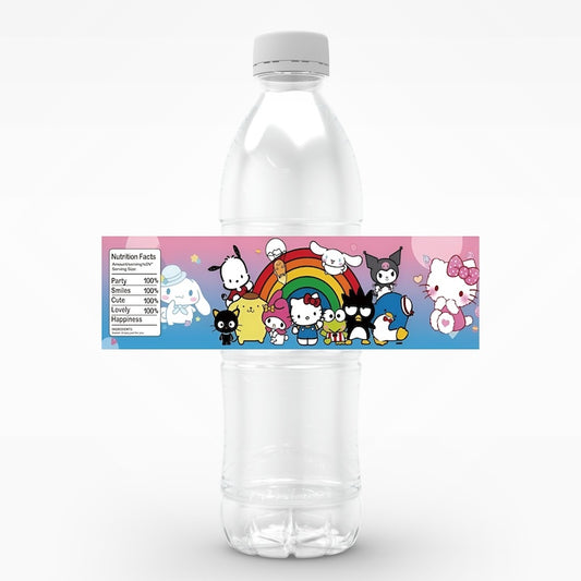 Birthday Party Water Bottle Labels 24PCS Set - Sanrio