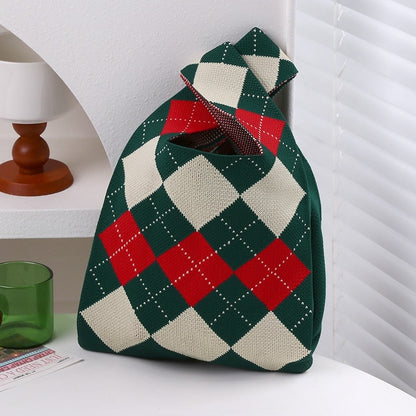 Cute Pattern Knitted Tote Bag