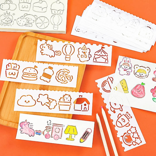 Cute Drawing Stencil 4 PCS Ruler Set
