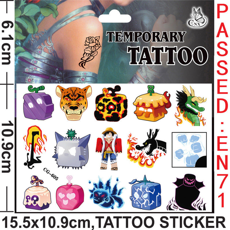 Temporary Tattoos for Kids Single Pack