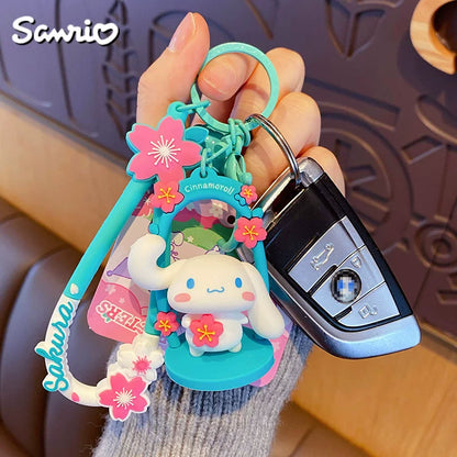 Japanese-Style Sakura Swing Keychain