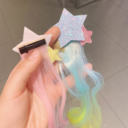 Stars Ombre Curly Hair Clip Extension for Girls
