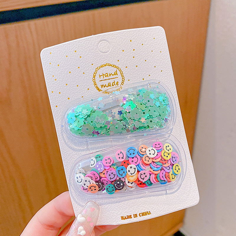 Cute Transparent Glitter Shaker Hair Clip