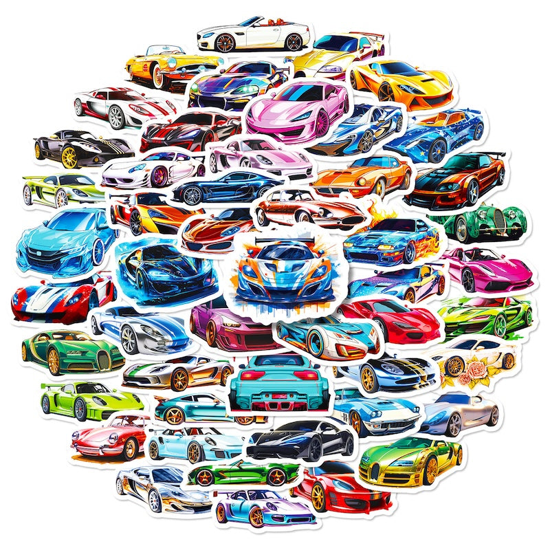 50PCS DIY Waterproof Stickers - Sports Car