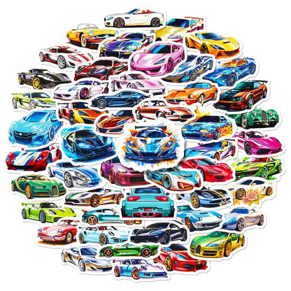 50PCS DIY Waterproof Stickers - Sports Car