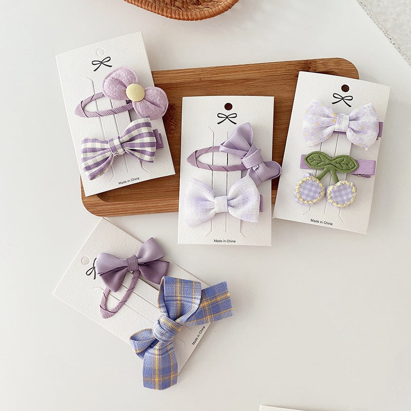 Dreamy Purple Bow Hair Clips