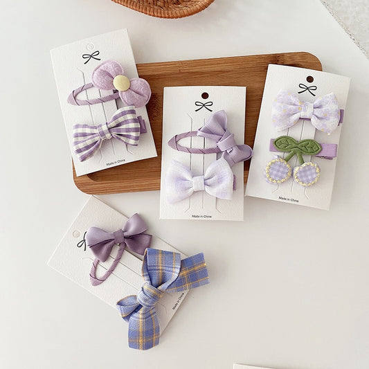 Dreamy Purple Bow Hair Clips