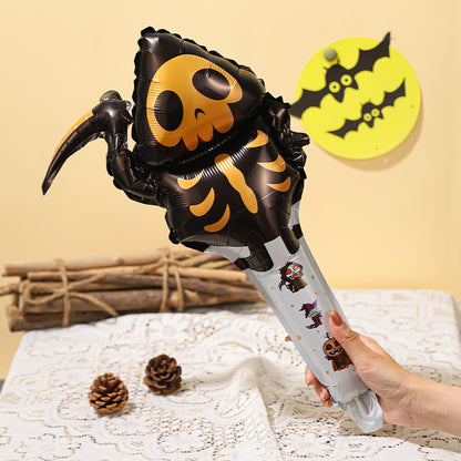 Halloween Handheld Foil Balloons – Party & Photo Props – Pack of 12