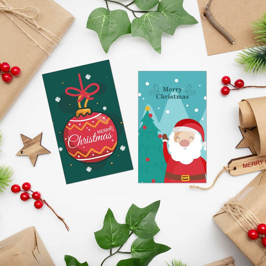 Mini Christmas Greeting Cards – Cute Thank-You Card (Pack of 10)