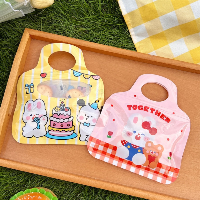 Cute Cartoon Resealable Handle Gift Bags