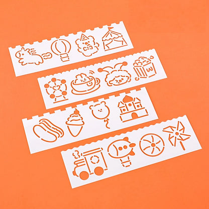 Cute Drawing Stencil 4 PCS Ruler Set