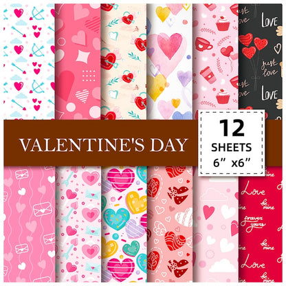 12-Sheet Valentine's Day DIY Paper Set